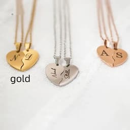 image-Personalized Stainless Steel Heart-shaped Necklace-personalized