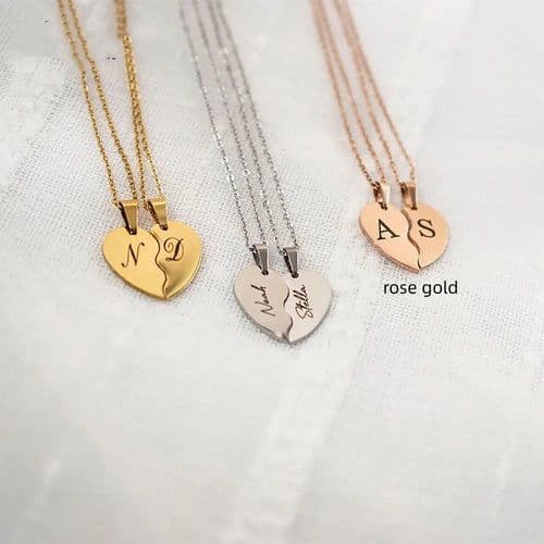 image-Personalized Stainless Steel Heart-shaped Necklace-personalized
