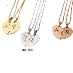 image-Personalized Stainless Steel Heart-shaped Necklace-personalized
