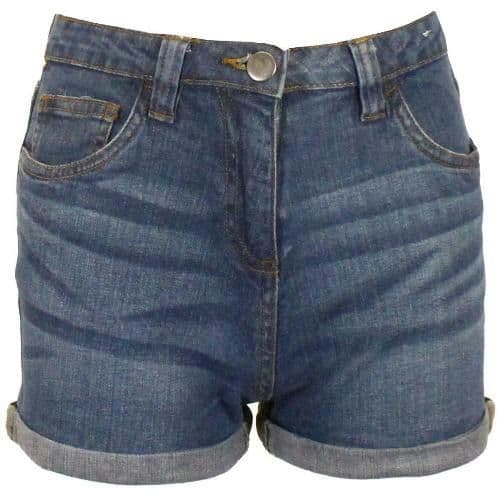 image-Girls Denim Shorts Rolled Hem