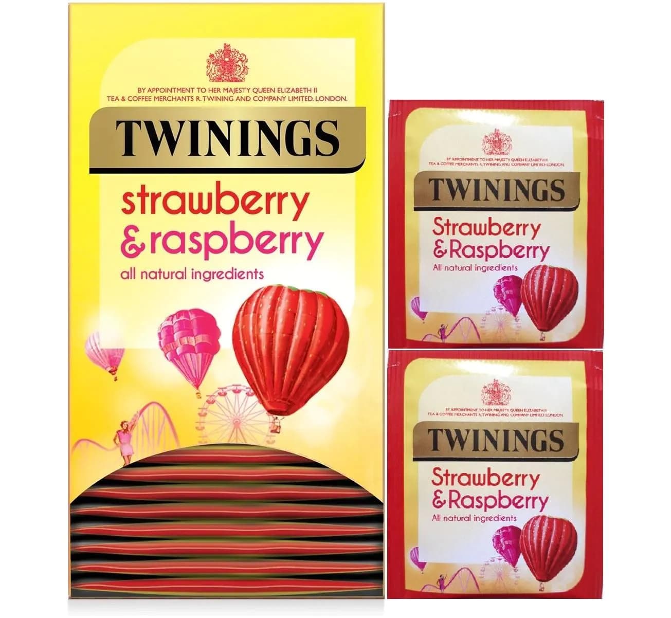image-Twinings Strawberry & Raspberry Individually Enveloped Tagged Tea Bags