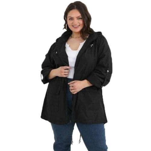 image-Ladies Brave Soul Plus Size Rain Mac - Raveplain