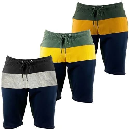 image-Mens Slim Fit Contrast Fleece Shorts - S010