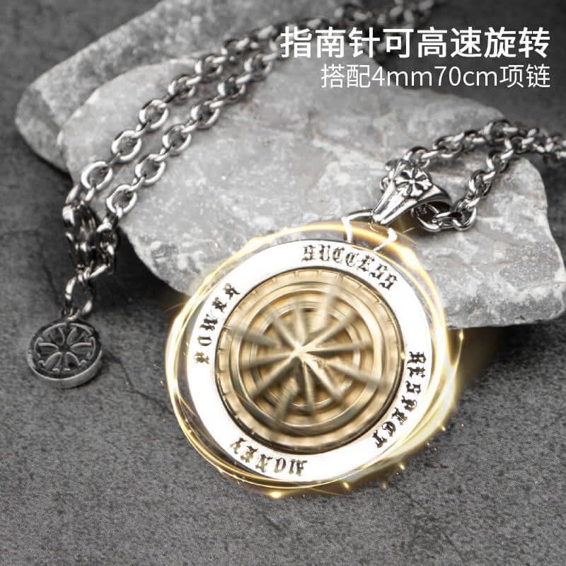 image-GothicLolita Compass Pendant Necklace - Gold Stainless Steel