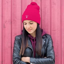 image-Self Love - Pom-Pom Beanie - Winter Beanie with Embroidery