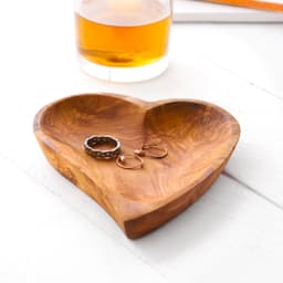 image-Heart‑Shaped Olive Wood Dish