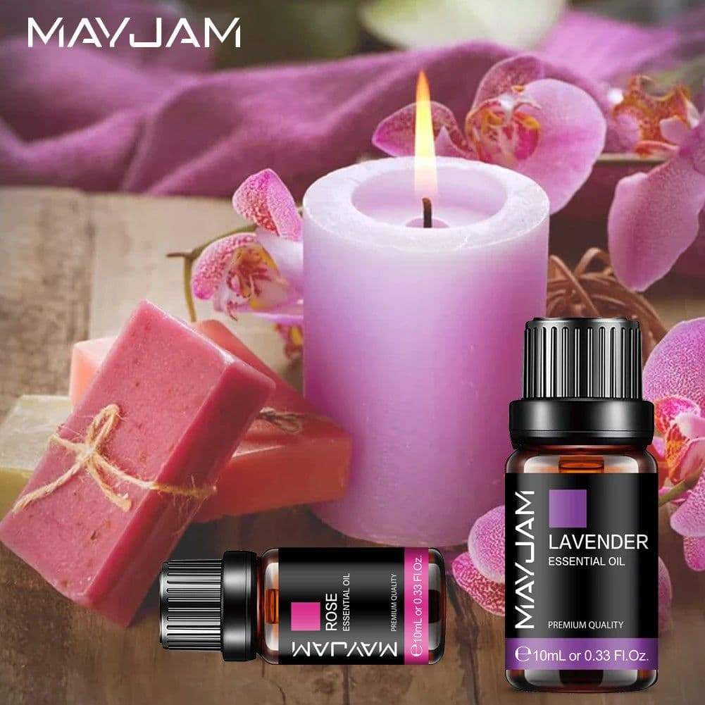 image-MAYJAM 10ML Lavender Lemongrass Jasmine Vanilla Eucalyptus Rose Lemon