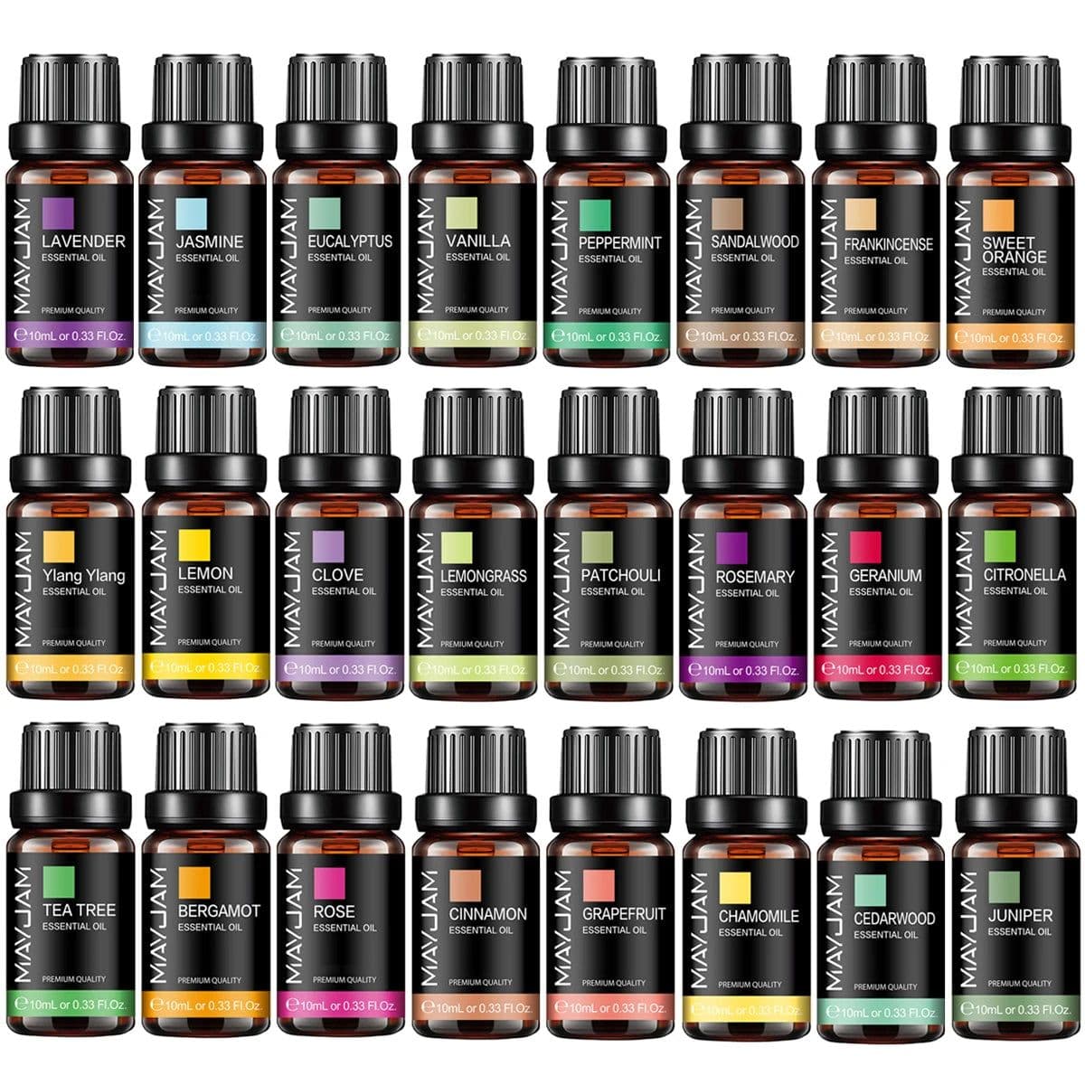 image-MAYJAM 10ML Lavender Lemongrass Jasmine Vanilla Eucalyptus Rose Lemon