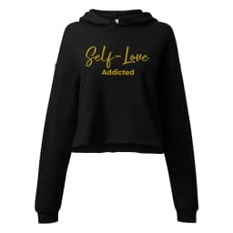 image-Crop Hoodie - Self Love Addicted with EMBROIDERY