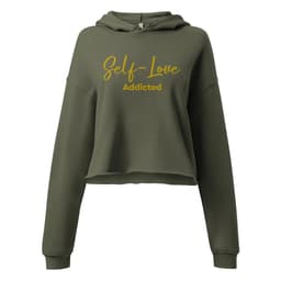 image-Crop Hoodie - Self Love Addicted with EMBROIDERY