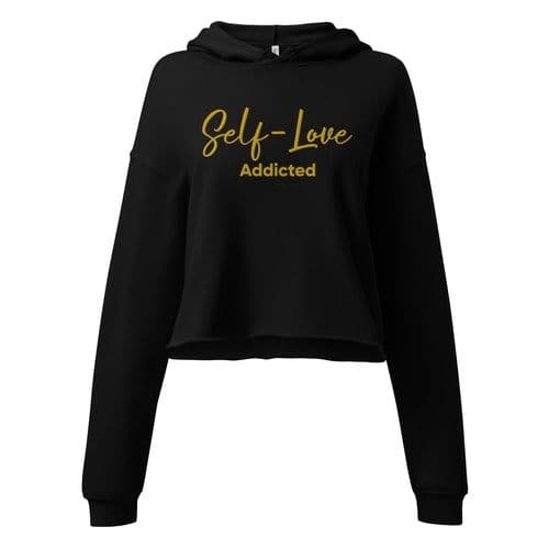 image-Crop Hoodie - Self Love Addicted with EMBROIDERY