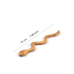 image-Handmade Snake-Shape Hair Pin – My Olive Wood Hair Buddy