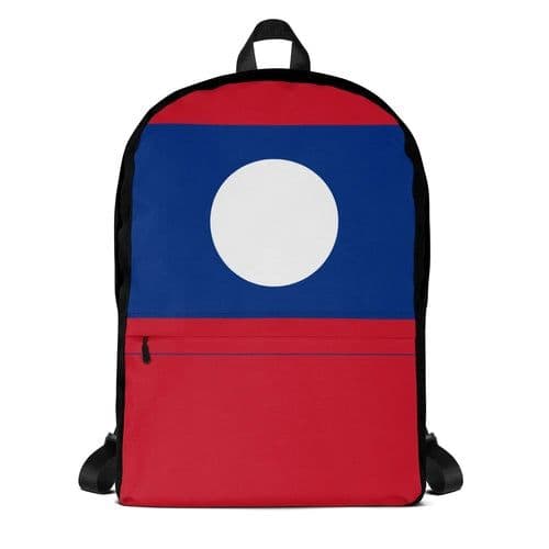 image-Sac à dos Drapeau du Laos – Polyester – Léger et Résistant