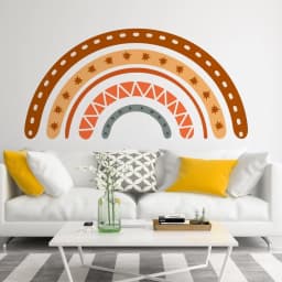 image-Boho Chic Multicolor Wall Artwork - Artistic Bohemian Rainbow Paintings for Wall Display