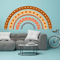 image-Boho Chic Multicolor Wall Artwork - Artistic Bohemian Rainbow Paintings for Wall Display