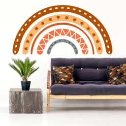 image-Boho Chic Multicolor Wall Artwork - Artistic Bohemian Rainbow Paintings for Wall Display