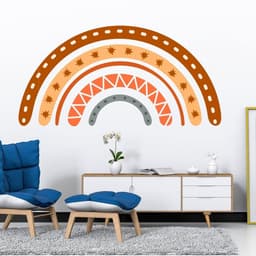 image-Boho Chic Multicolor Wall Artwork - Artistic Bohemian Rainbow Paintings for Wall Display