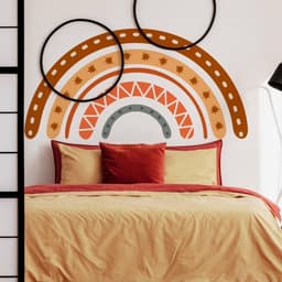 image-Boho Chic Multicolor Wall Artwork - Artistic Bohemian Rainbow Paintings for Wall Display