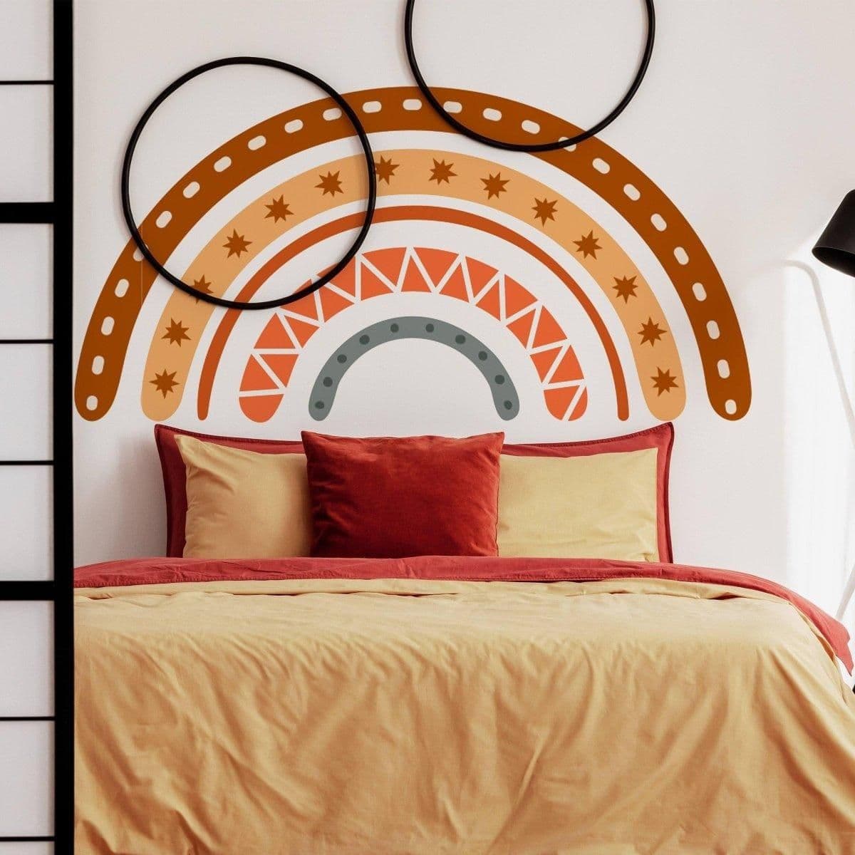 image-Boho Chic Multicolor Wall Artwork - Artistic Bohemian Rainbow Paintings for Wall Display