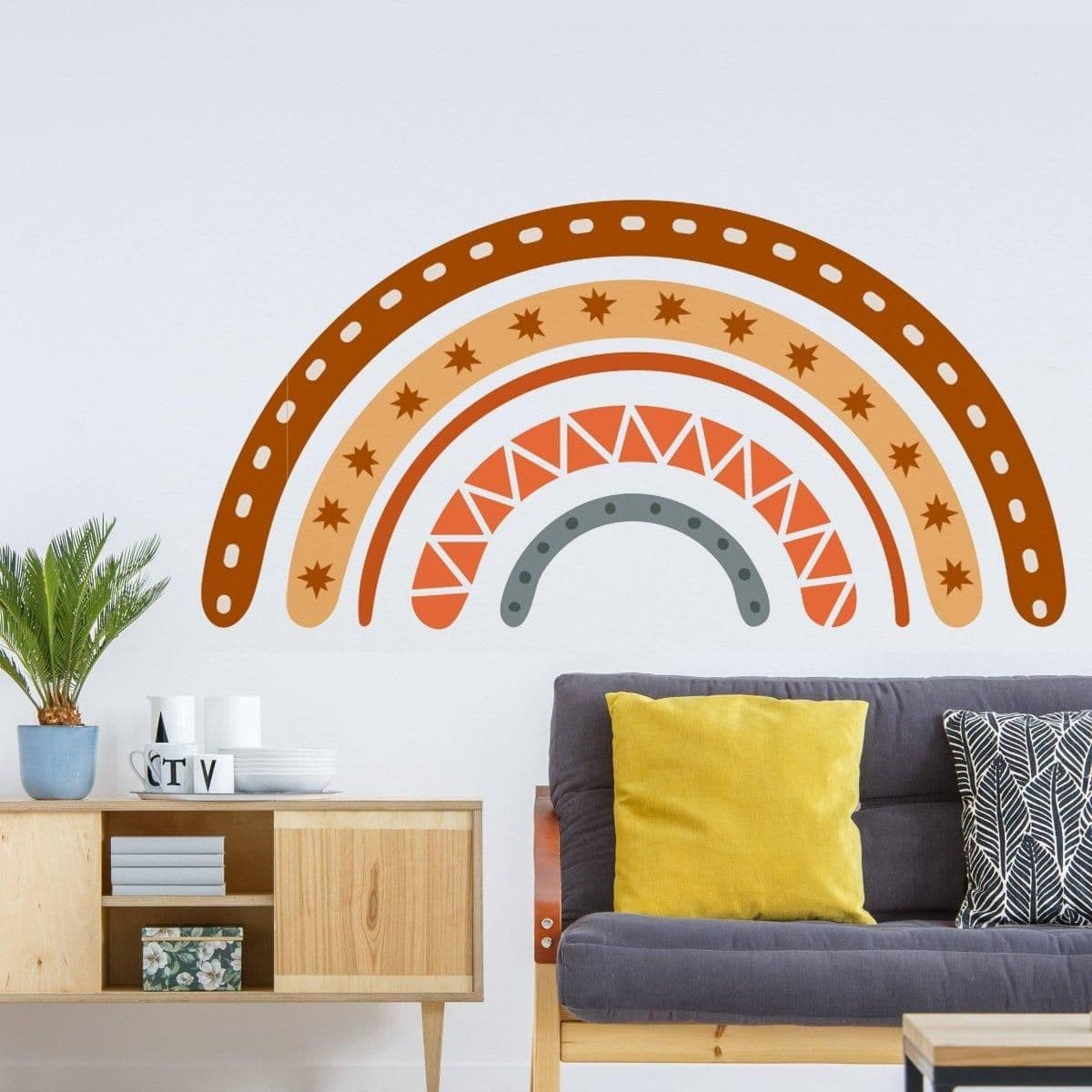image-Boho Chic Multicolor Wall Artwork - Artistic Bohemian Rainbow Paintings for Wall Display