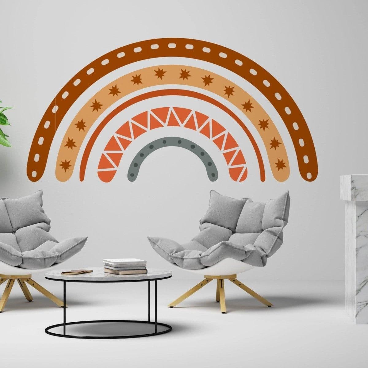 image-Boho Chic Multicolor Wall Artwork - Artistic Bohemian Rainbow Paintings for Wall Display