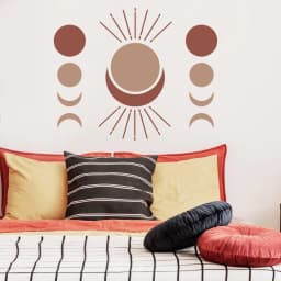 image-Bohemian Crescent & Moon Phases - Elegant Vinyl Wall Art Sticker Decal
