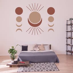 image-Bohemian Crescent & Moon Phases - Elegant Vinyl Wall Art Sticker Decal