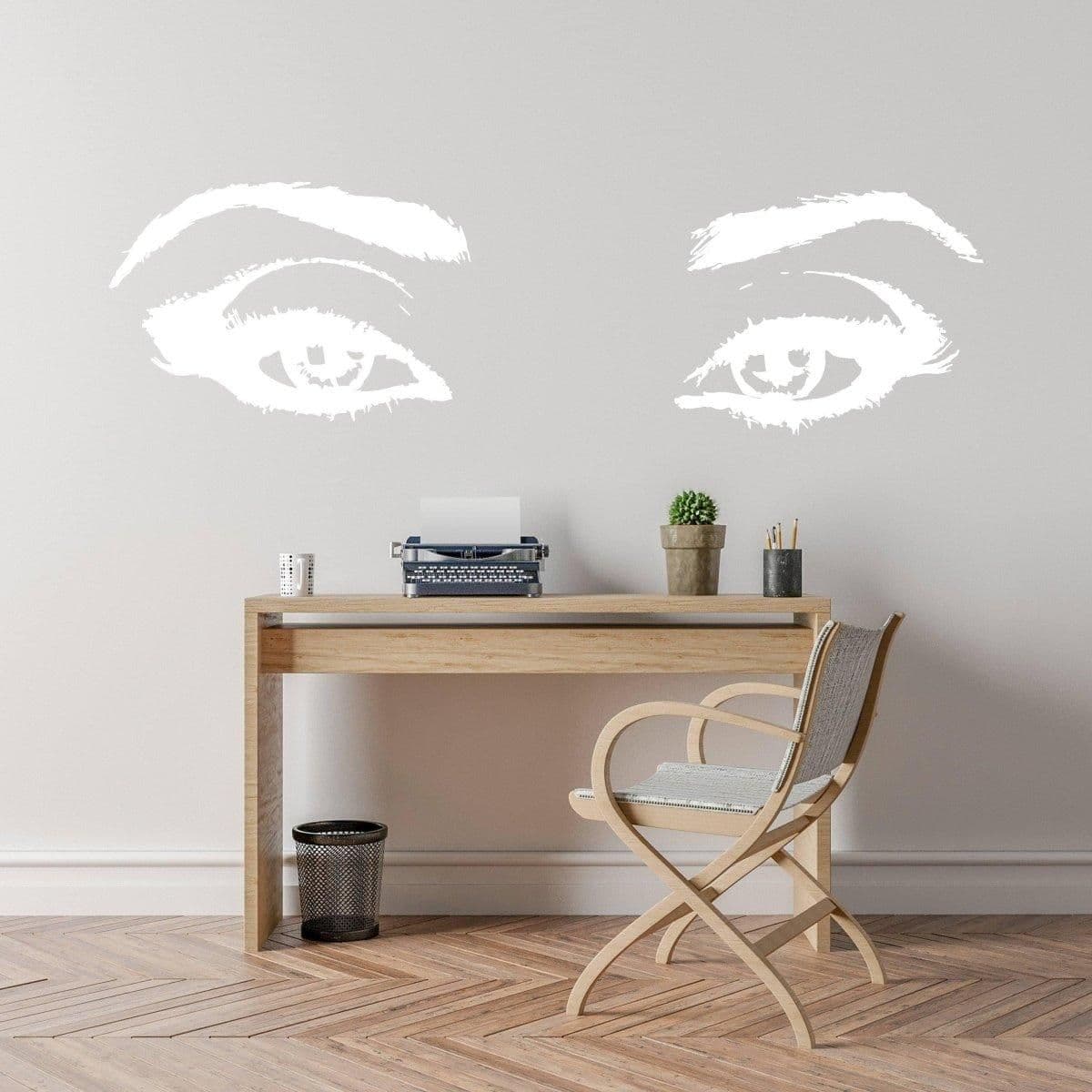 image-Glowing Luminescent Eye Vinyl Wall Decal: Enchanting Wall Sticker Art