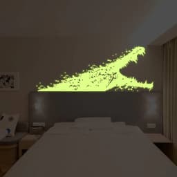 image-Glowing Alligator Wall Decal - Luminous Night Light Decor for Kids Room