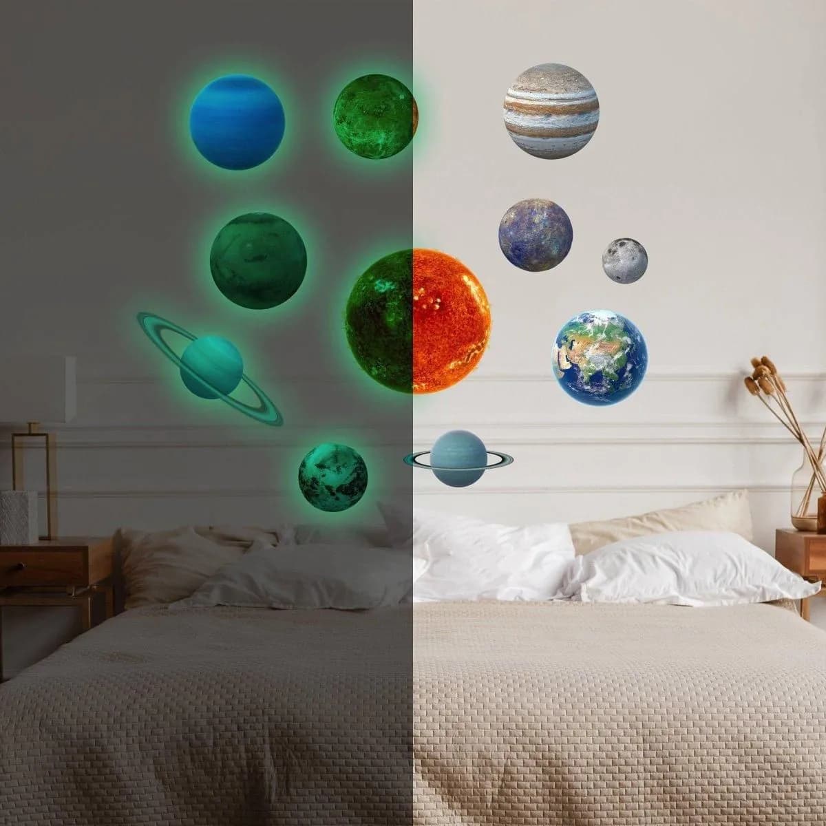 image-Solar System Wall Stickers, Celestial Glow Decals - Astronomy Décor