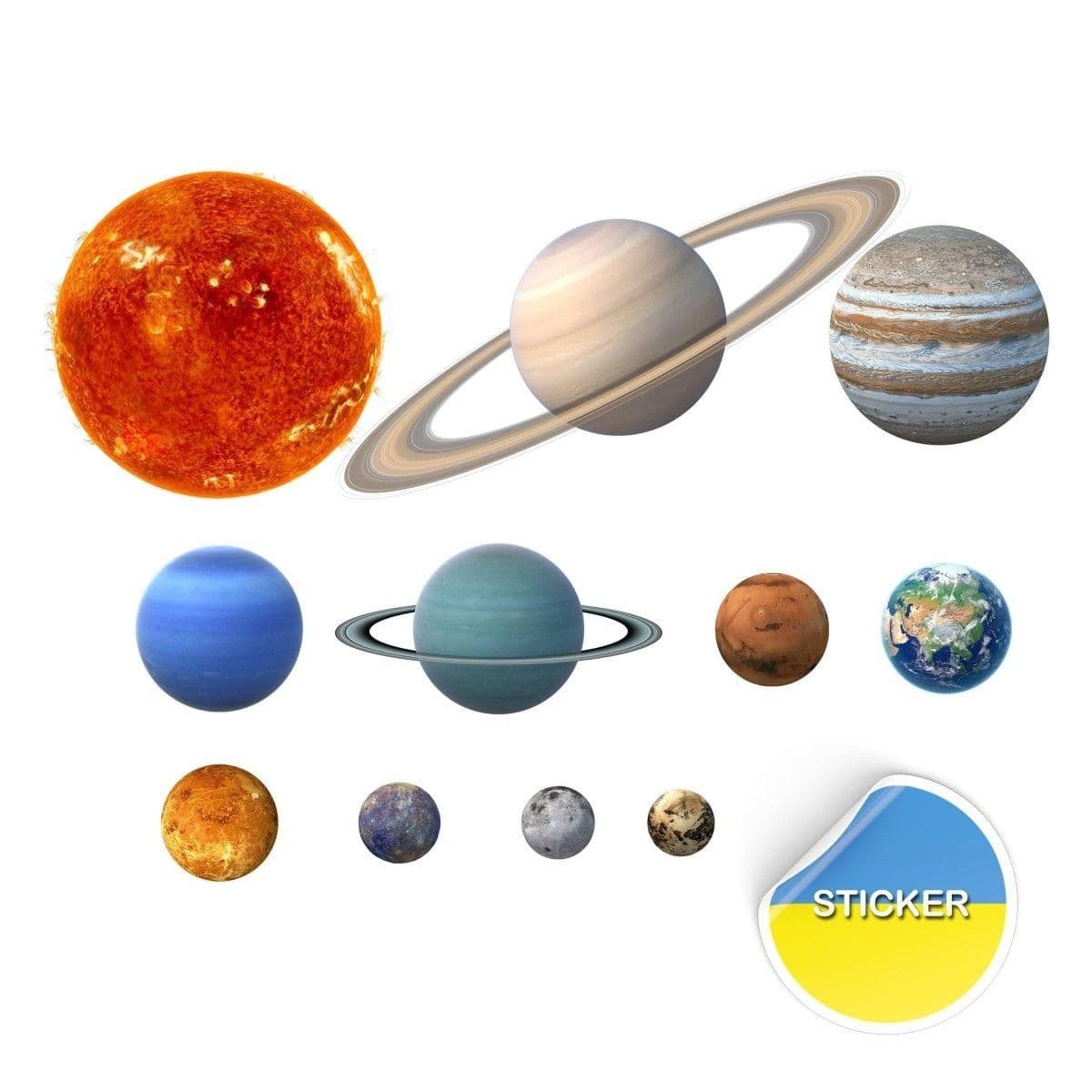 image-Solar System Wall Stickers, Celestial Glow Decals - Astronomy Décor