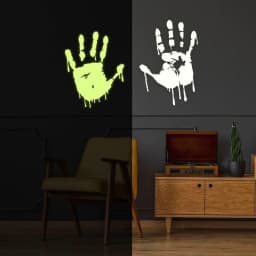image-Glowing Zombie Blood Wall Decal - Luminous Horror Themed Stickers for Room Decor