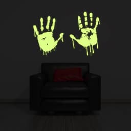 image-Glowing Zombie Blood Wall Decal - Luminous Horror Themed Stickers for Room Decor
