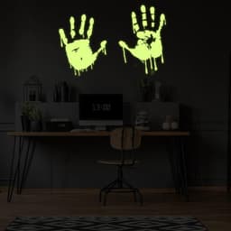image-Glowing Zombie Blood Wall Decal - Luminous Horror Themed Stickers for Room Decor