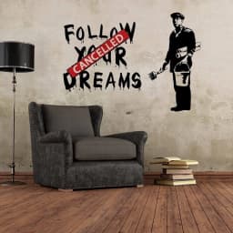 image-Urban Dreams Wall Decal - Inspiring Street Art Sticker