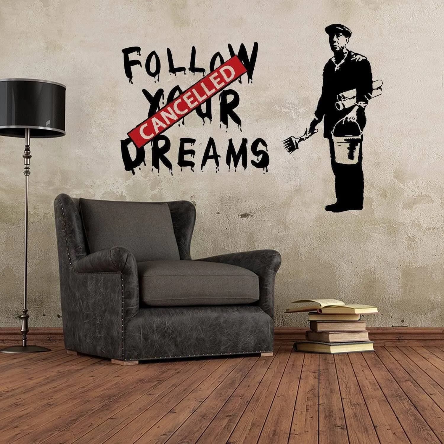 image-Urban Dreams Wall Decal - Inspiring Street Art Sticker
