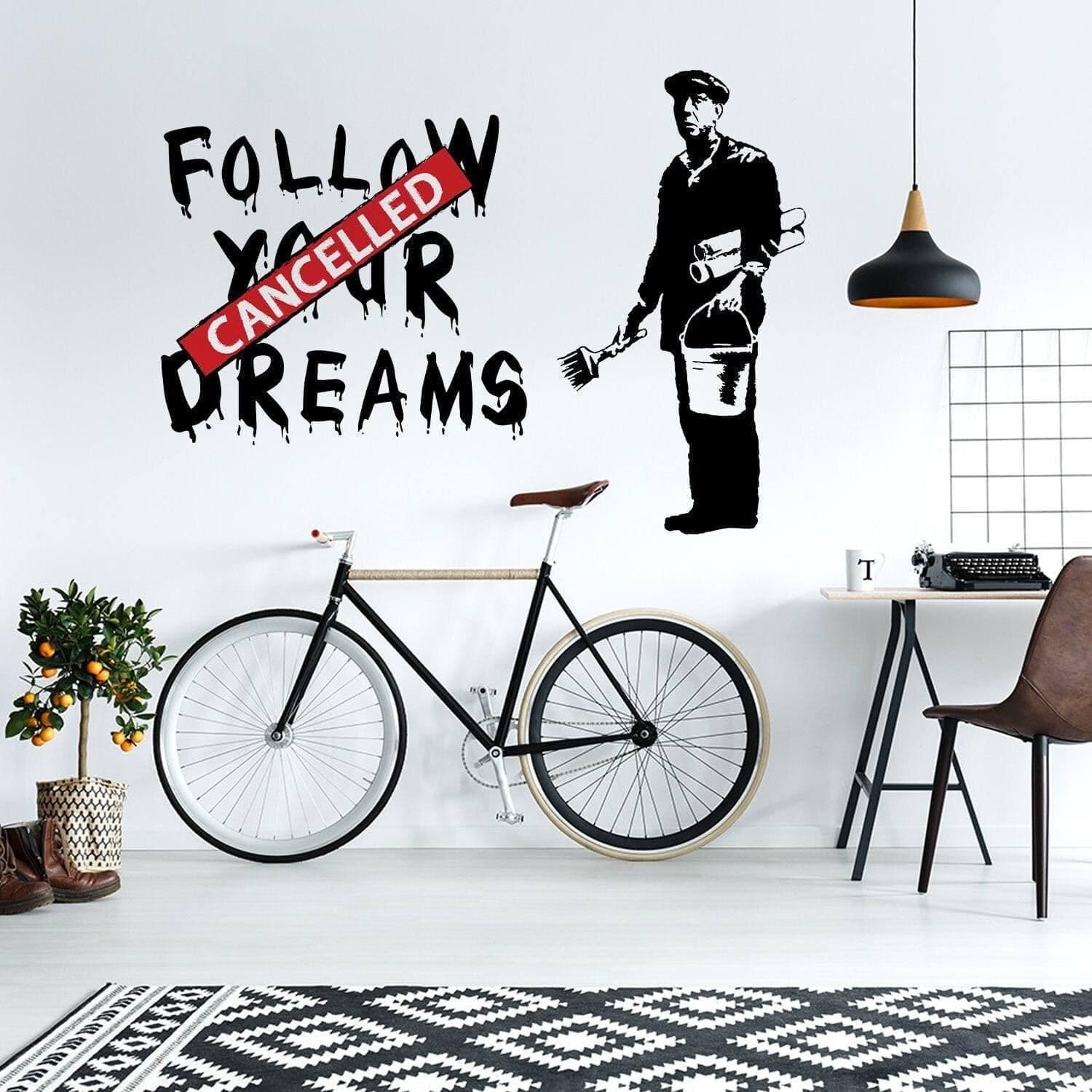 image-Urban Dreams Wall Decal - Inspiring Street Art Sticker