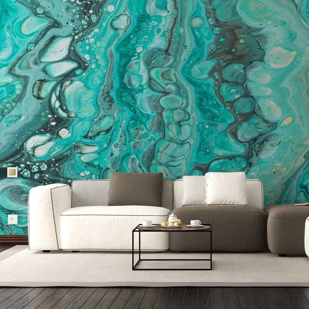image-Luxurious Self-Adhesive Marble Pattern Wallpaper - Easy Install, Peel & Stick Design
