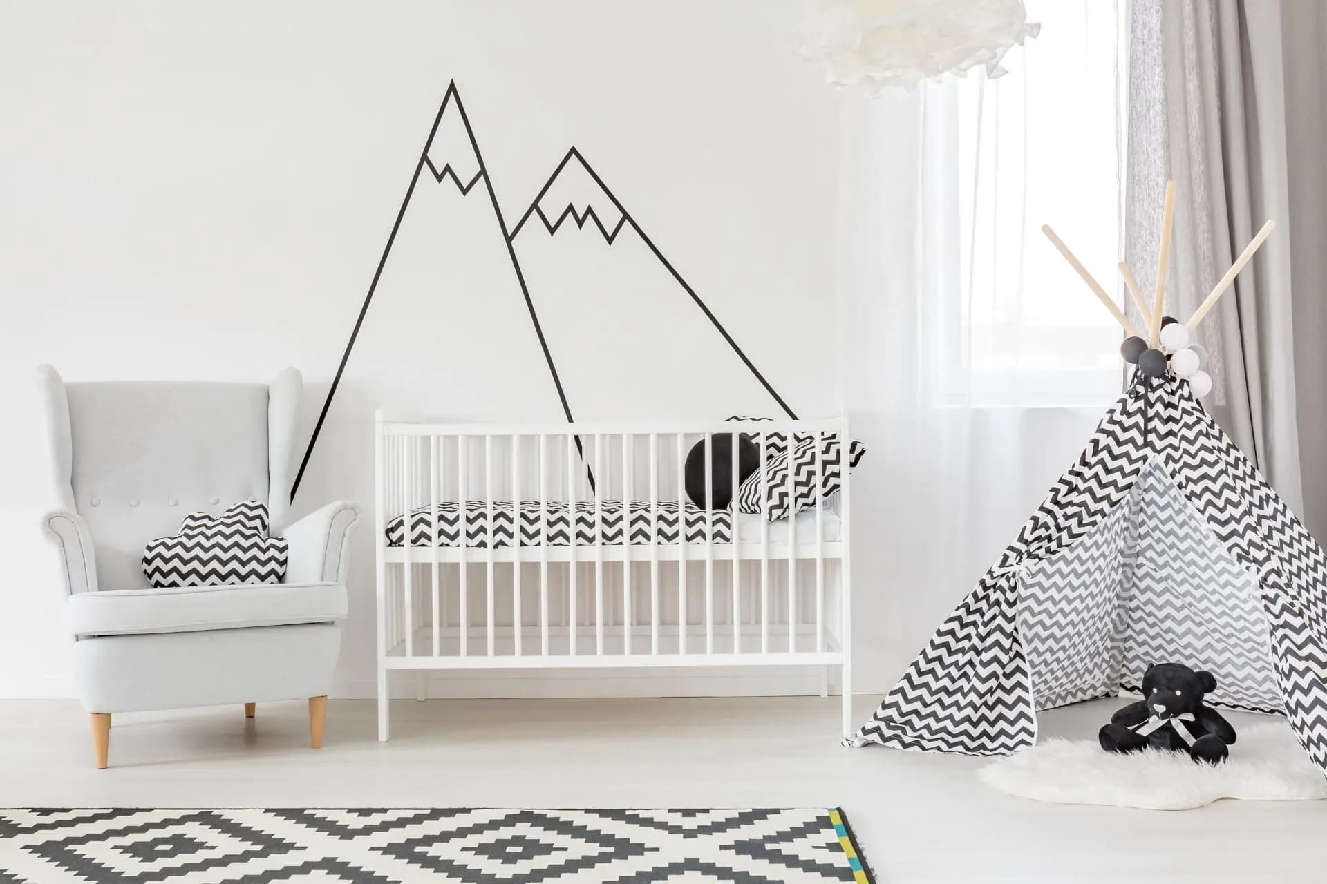 image-Black Mountain Line Peel and Stick Decals - Trendy Wall Stickers