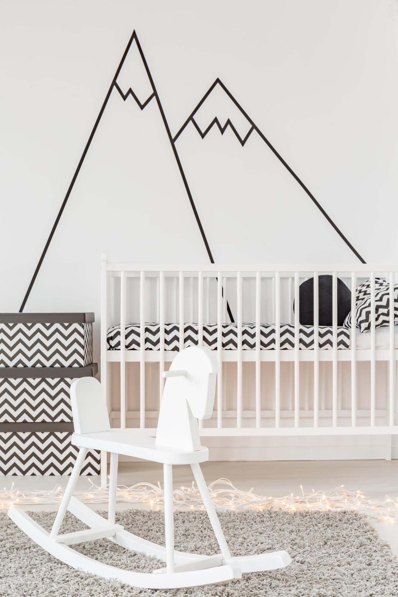 image-Black Mountain Line Peel and Stick Decals - Trendy Wall Stickers