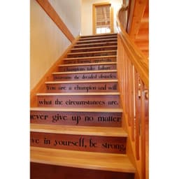 image-Believe In Yourself Stair Vinyl Sticker - Self Motivation Love Home Wall Art You Quote Decal