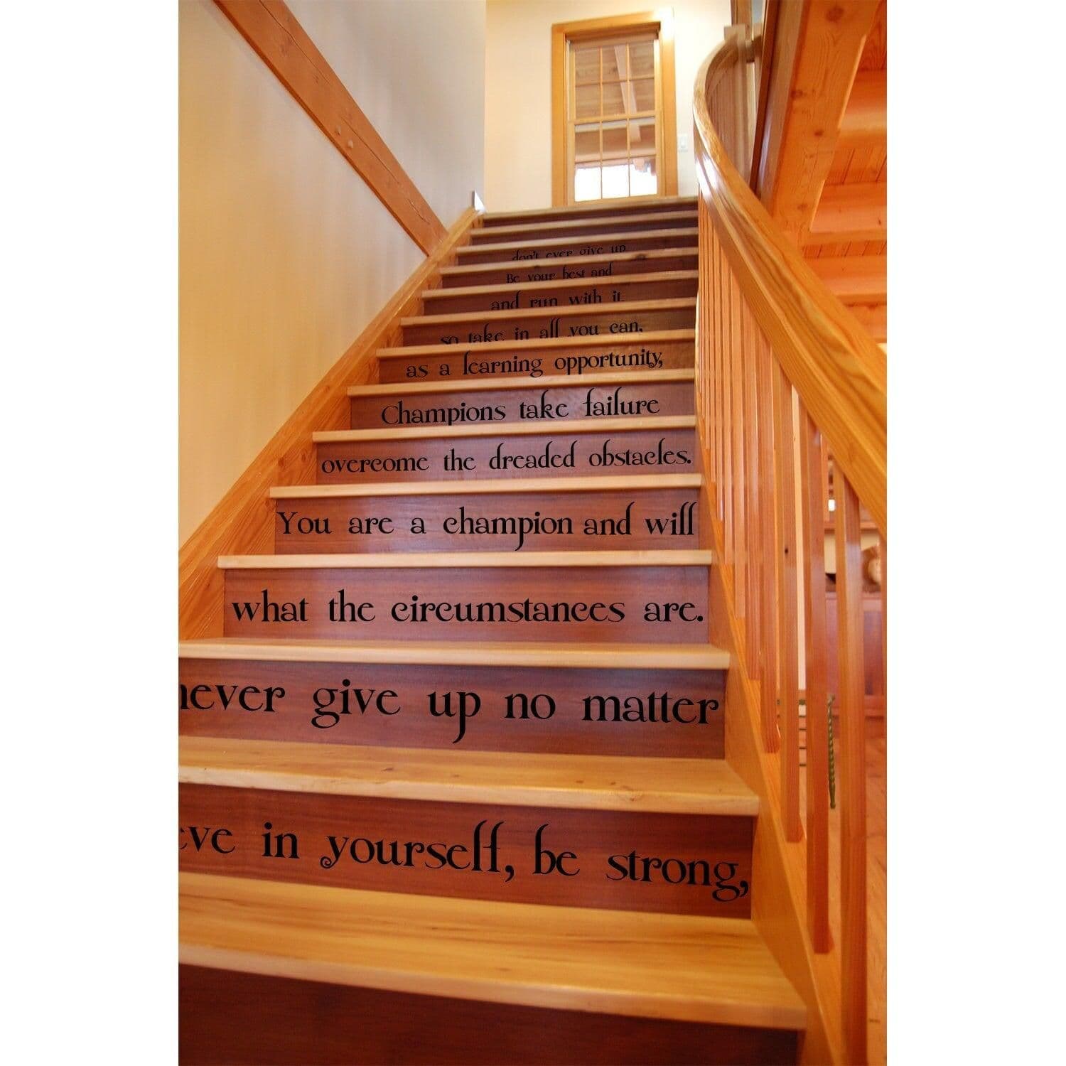 image-Believe In Yourself Stair Vinyl Sticker - Self Motivation Love Home Wall Art You Quote Decal