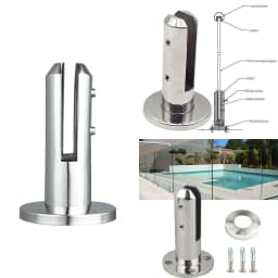 image-Round Stainless Steel Stair Pool Clamp Fence