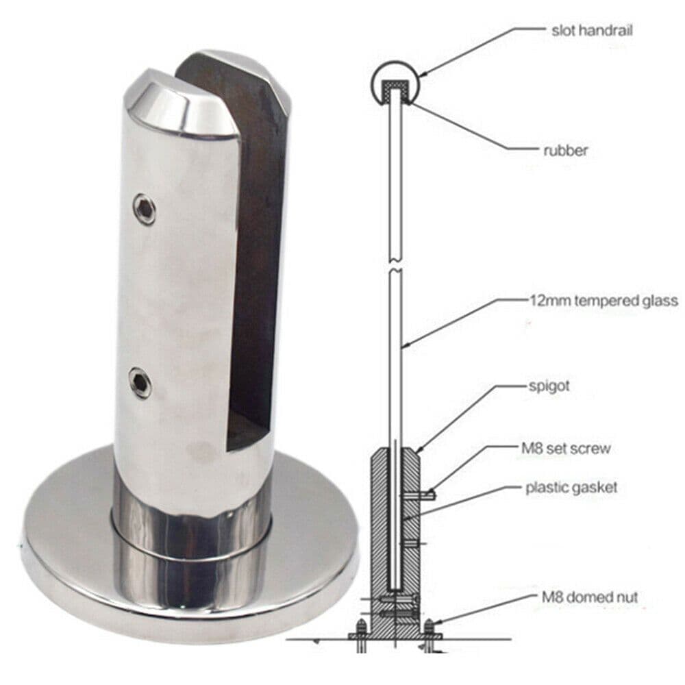 image-Stainless Steel Spigots Stairs Pool Spigot Glass