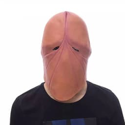 image-Halloween Mask Latex Head Cover Dark Brown
