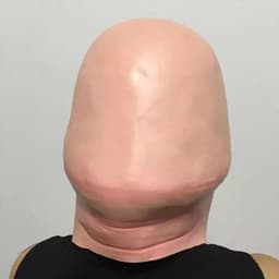 image-Halloween Mask Latex Head Cover Dark Brown