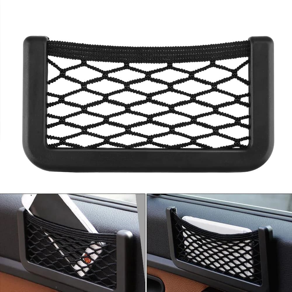 image-Universal Stick-on Car Seat Side Back Storage Net