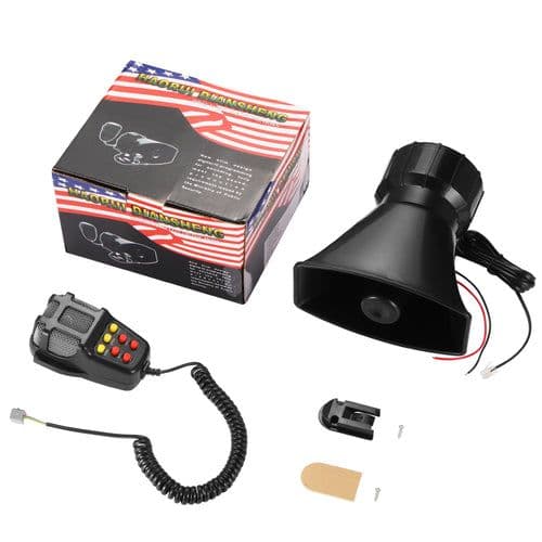image-Car Alarm Horn 12V 100W 7 Siren Sounds Car Siren