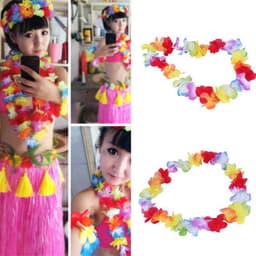 image-1pc Colorful Flower Garland Hawaiian Necklace