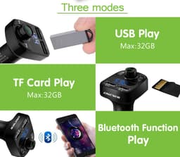 image-ONEVER Car Kit Bluetooth MP3 Player FM Transmitter